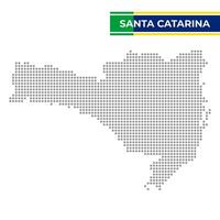 stippel kaart van de staat van de kerstman Catarina in Brazilië vector