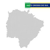 stippel kaart van de staat van mato grosso Doen sul in Brazilië vector