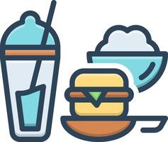 kleur icoon voor voedsel en drank vector