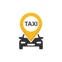 taxi onderhoud icoon in vlak stijl. taxi illustratie Aan geïsoleerd achtergrond. levering bedrijf teken bedrijf concept. vector