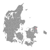 Fredensborg gemeente kaart, administratief divisie van Denemarken. illustratie. vector
