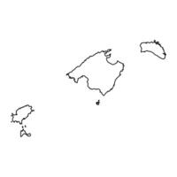 Balearen eilanden kaart, administratief divisie van Spanje. illustratie. vector