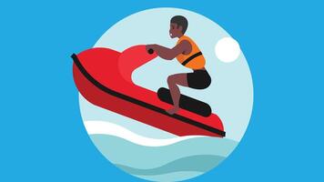 persoon ritten Jet ski sport- en activiteiten illustratie vector