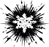 explosie - zwart en wit geïsoleerd icoon - illustratie vector