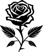 roos - zwart en wit geïsoleerd icoon - illustratie vector