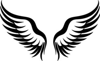 engel Vleugels, zwart en wit illustratie vector