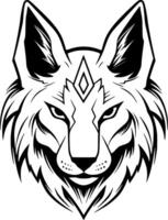 lynx, zwart en wit illustratie vector