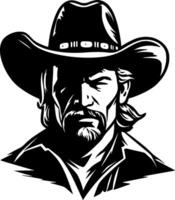 cowboy, zwart en wit illustratie vector