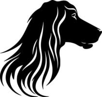 afghaan hond, zwart en wit illustratie vector