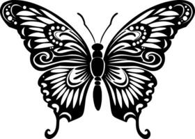 vlinder, zwart en wit illustratie vector