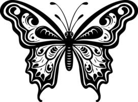 vlinder, zwart en wit illustratie vector