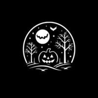 halloween - zwart en wit geïsoleerd icoon - illustratie vector