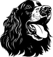 cocker spaniel - zwart en wit geïsoleerd icoon - illustratie vector