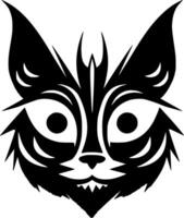 kat - zwart en wit geïsoleerd icoon - illustratie vector