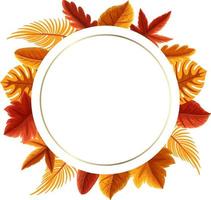 rond frame met herfstblad vector