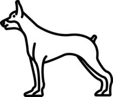 doberman hond schets illustratie vector