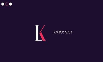 lk alfabet brieven initialen monogram logo kl vector