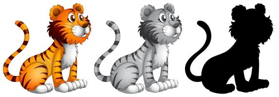 Set van tijger karakter vector