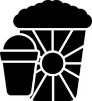 popcorn glyph-pictogram vector