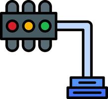 verkeer lichten lijn gevulde icoon vector