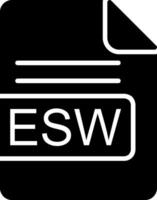 esw het dossier formaat glyph icoon vector