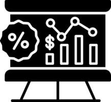 financieel presentatie glyph icoon vector