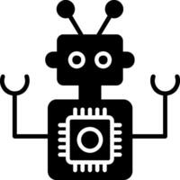 robot glyph-pictogram vector