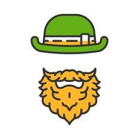 kabouter kleur pictogram. man met bolhoed en baard. Saint Patrick's Day-symbool. geïsoleerde vectorillustratie vector