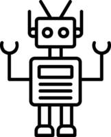 robot lijn icoon vector