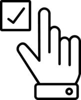 hand- correct lijn icoon vector