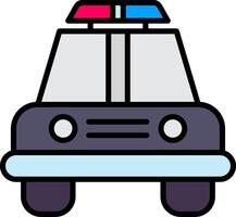 Politie auto lijn gevulde icoon vector