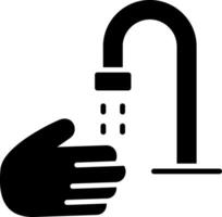 hand- wassen glyph icoon vector