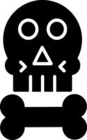 schedel glyph icoon vector