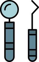 tandarts gereedschap lijn gevulde icoon vector