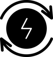 elektriciteit glyph-pictogram vector