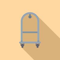 ondersteuning bagage trolley icoon vlak . Actie levering vector