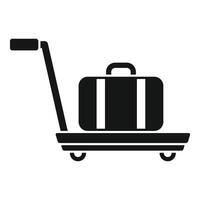 ondersteuning Actie bagage trolley icoon gemakkelijk . veiligheid platform vector