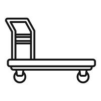 reis bagage trolley icoon schets . Actie helpen vector