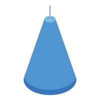 feestelijk blauw petard icoon isometrische . piramide het formulier vector