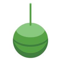 groen bal petard icoon isometrische . explosief groet vector