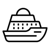 marine- oorlogsschip icoon schets . maritiem verdediging boot vector