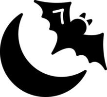 halloween maan glyph icoon vector