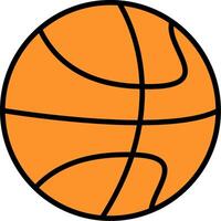basketbal lijn gevulde icoon vector