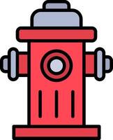 brand hydrant lijn gevulde icoon vector