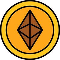 ethereum lijn gevulde icoon vector