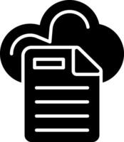 glyph-pictogram voor cloudgegevens vector