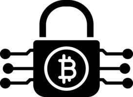 bitcoin encryptie glyph icoon vector