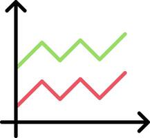 Oppervlakte diagram lijn gevulde icoon vector