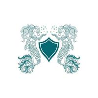 zeemeermin schild logo vector