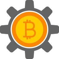 bitcoin beheer vlak icoon vector